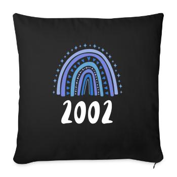 Blue Rainbow Year of Birth Vintage 2002 - Sofa pillowcase 17,3'' x 17,3'' (45 x 45 cm) - black - Front