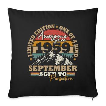 September 1959 Vintage Retro Geburtstagsgeschenk - Sofakissenbezug 45 x 45 cm - Schwarz - Vorne