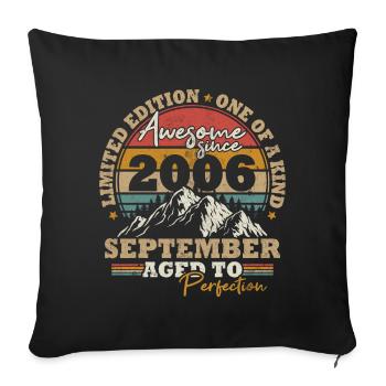 September 2006 Vintage Retro Birthday Gift - Sofa pillowcase 17,3'' x 17,3'' (45 x 45 cm) - black - Front
