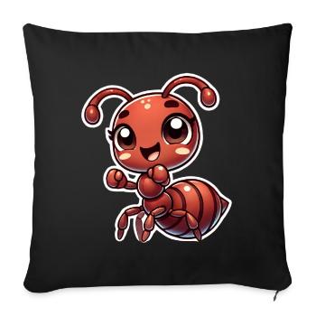 Happy Ant - Sofakissenbezug 45 x 45 cm - Schwarz - Vorne