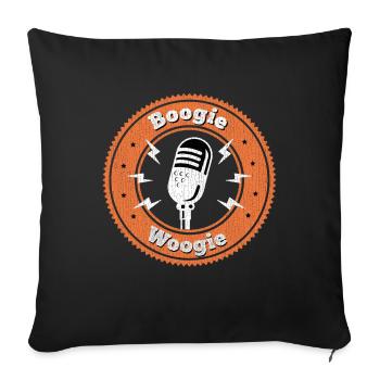 Boogie Woogie vintage microphone gift - Sofa pillowcase 17,3'' x 17,3'' (45 x 45 cm) - black - Front