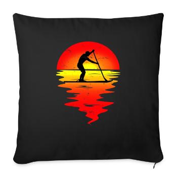 Stand up paddling paddler SUP - Sofa pillowcase 17,3'' x 17,3'' (45 x 45 cm) - black - Front