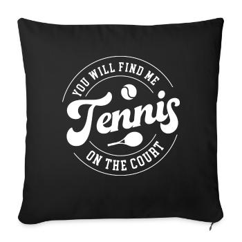 Court de tennis Joueur de tennis d'été amateur de - Housse de coussin décorative 45 x 45 cm - noir - Devant