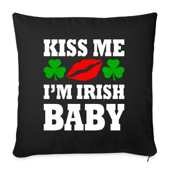 kiss me im irish baby - Housse de coussin décorative 45 x 45 cm - noir - Devant