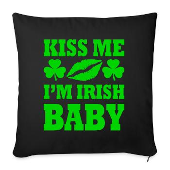 kiss me im irish baby - Housse de coussin décorative 45 x 45 cm - noir - Devant