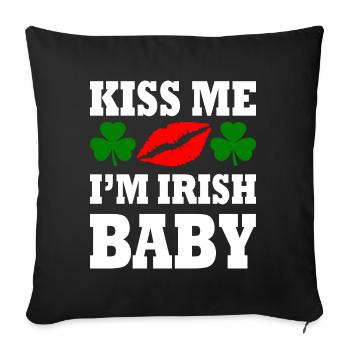 kiss me im irish baby - Housse de coussin décorative 45 x 45 cm - noir - Devant