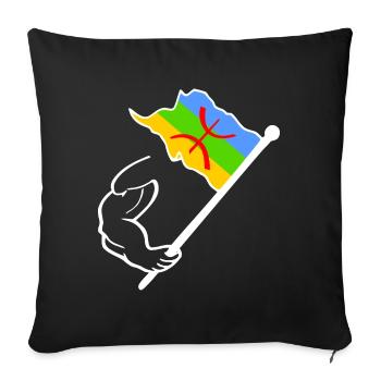 Amazigh flag - Sofa pillowcase 17,3'' x 17,3'' (45 x 45 cm) - black - Front