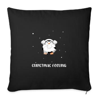 Christmas penguin gift gift idea X-Mas - Sofa pillowcase 17,3'' x 17,3'' (45 x 45 cm) - black - Front