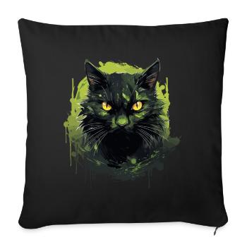 Cooles Katzen Design - Sofakissenbezug 45 x 45 cm - Schwarz - Vorne