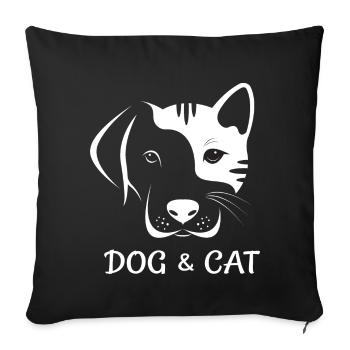 Dog and Cat Dog and Cat - Sofa pillowcase 17,3'' x 17,3'' (45 x 45 cm) - black - Front
