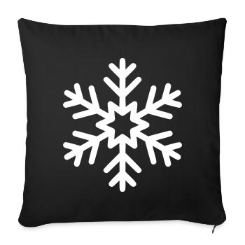 snowflake - Sofa pillowcase 17,3'' x 17,3'' (45 x 45 cm) - black - Front
