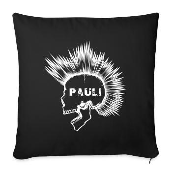 Paulianer Hamburg skull punk gift - Sofa pillowcase 17,3'' x 17,3'' (45 x 45 cm) - black - Front