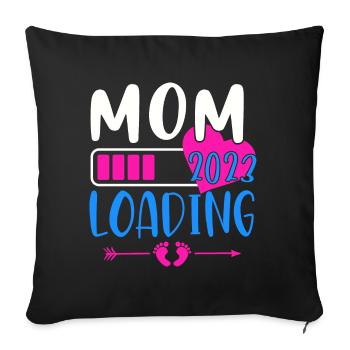 Mama loading 2023, werdende Mutter 2023 - Sofakissenbezug 45 x 45 cm - Schwarz - Vorne