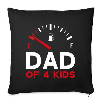 PAPA DE 4 ENFANTS PAPA QUATRE ENFANTS FÊTE DES PÈRES - Housse de coussin décorative 45 x 45 cm - noir - Devant