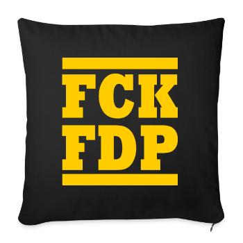Fck fdp - Sofakissenbezug 45 x 45 cm - Schwarz - Vorne