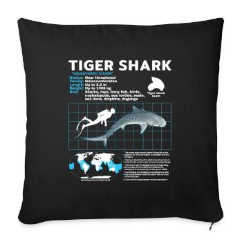 Requin tigre Fiche technique Fiche technique - Housse de coussin décorative 45 x 45 cm - noir - Devant