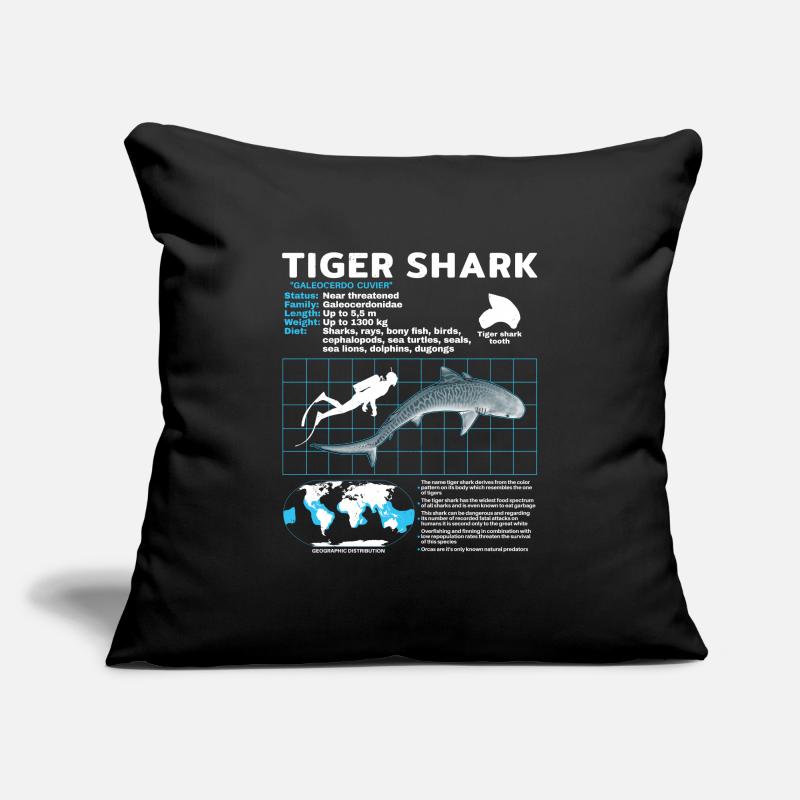 Tigerhai Fact Sheet Datenblatt Sofakissenbezug 45 x 45 cm