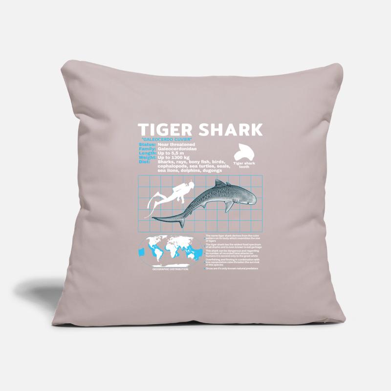 Tiger Shark Fact Sheet Datasheet Sofa pillowcase 17,3'' x 17,3'' (45 x 45 cm)