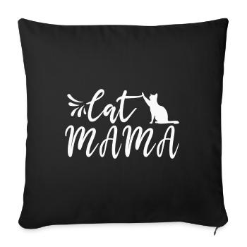 Maman chat - Housse de coussin décorative 45 x 45 cm - noir - Devant