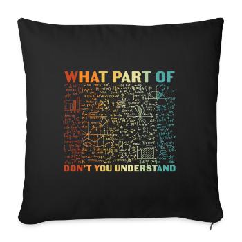 Professeur de mathématiques Quelle partie de ne comprenez-vous pas - Housse de coussin décorative 45 x 45 cm - noir - Devant