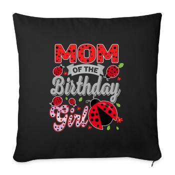 Fille d’anniversaire - Housse de coussin décorative 45 x 45 cm - noir - Devant