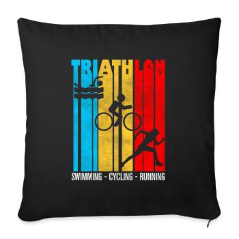 triathlon, triathlon, triathlon humor - Sofa pillowcase 17,3'' x 17,3'' (45 x 45 cm) - black - Front