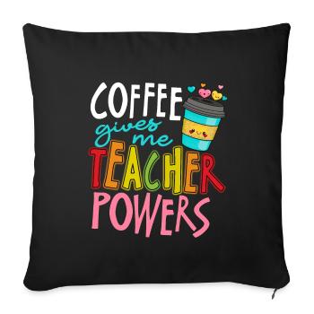 Teacher Teacher Coffee - Sofa pillowcase 17,3'' x 17,3'' (45 x 45 cm) - black - Front