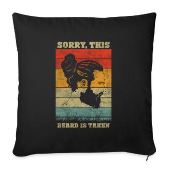 Barbe Saint-Valentin Cadeau barbu - Housse de coussin décorative 45 x 45 cm - noir - Devant