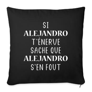 Alejandro - Housse de coussin décorative 45 x 45 cm - noir - Devant
