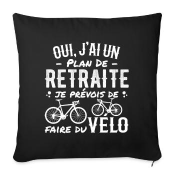 Retired Cycling Retirement Plan Cycling Cycling - Sofa pillowcase 17,3'' x 17,3'' (45 x 45 cm) - black - Front
