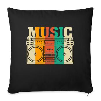 La musique - Housse de coussin décorative 45 x 45 cm - noir - Devant
