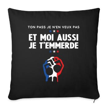 Moi aussi je t'emmerde - Housse de coussin décorative 45 x 45 cm - noir - Devant