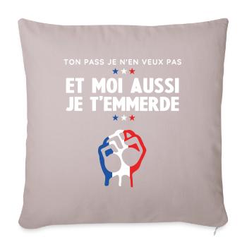 Moi aussi je t'emmerde - Housse de coussin décorative 45 x 45 cm - taupe clair - Devant