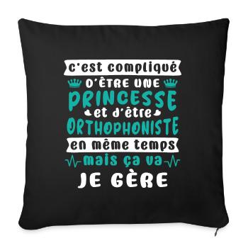 orthophonistes - Housse de coussin décorative 45 x 45 cm - noir - Devant