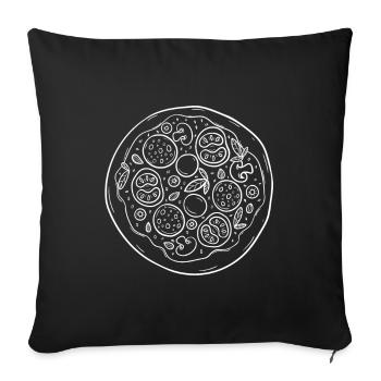 Pizza T-Shirt Pizza White Graphic Design Gift - Sofa pillowcase 17,3'' x 17,3'' (45 x 45 cm) - black - Front