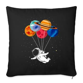 Voyage dans l’espace Drôle Graphique - Housse de coussin décorative 45 x 45 cm - noir - Devant