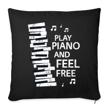 Klavier - Sofakissenbezug 45 x 45 cm - Schwarz - Vorne