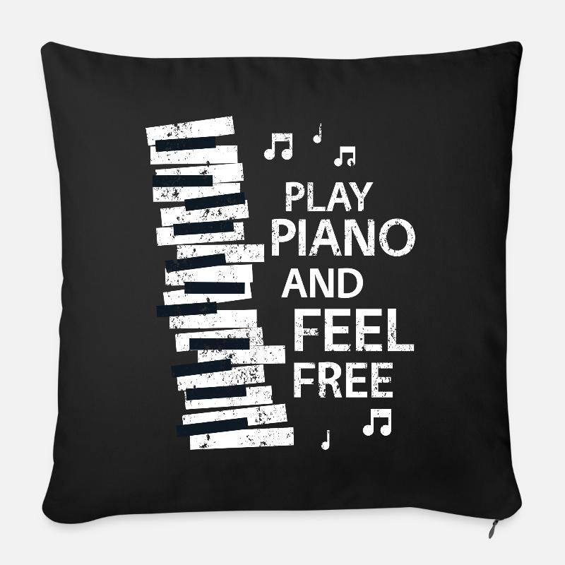 Klavier - Sofakissenbezug 45 x 45 cm - Schwarz