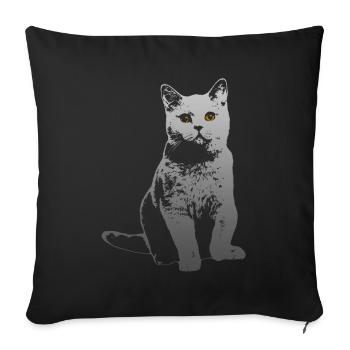 cute cat British Shorthair BKH cats gift - Sofa pillowcase 17,3'' x 17,3'' (45 x 45 cm) - black - Front