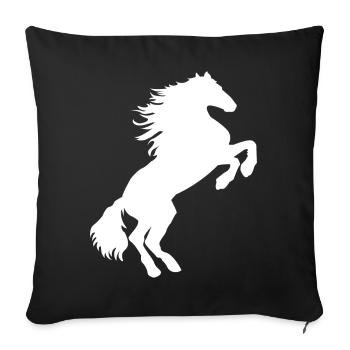 Cheval blanc moisi - Chevaux T shirt & sweat à capuche - Housse de coussin décorative 45 x 45 cm - noir - Devant