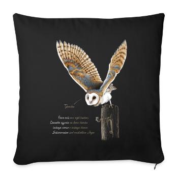 Schleiereule - Tytonidae 2 - Sofakissenbezug 45 x 45 cm - Schwarz - Vorne