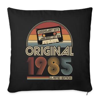 1985 Vintage Jahrgang Geburtstag Retro Geschenk - Sofakissenbezug 45 x 45 cm - Schwarz - Vorne