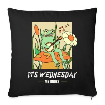 It is Wednesday my dudes! Meme Frog - Sofa pillowcase 17,3'' x 17,3'' (45 x 45 cm) - black - Front