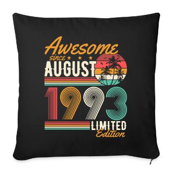 Août 1993 Naissance Anniversaire Rétro - Housse de coussin décorative 45 x 45 cm - noir - Devant
