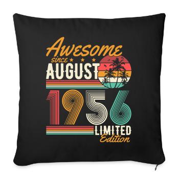 Août 1956 Naissance Anniversaire Rétro - Housse de coussin décorative 45 x 45 cm - noir - Devant