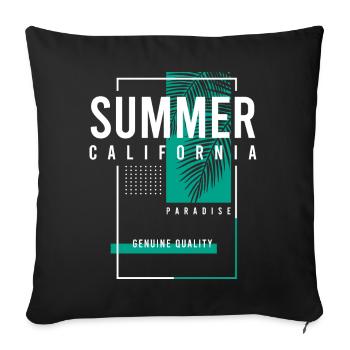 Summer California Paradise - Sofakissenbezug 45 x 45 cm - Schwarz - Vorne
