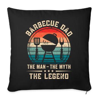 Barbecue Papa Grillades BBQ Viande Fumoir - Housse de coussin décorative 45 x 45 cm - noir - Devant