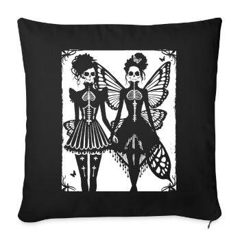 Fairycore Ästhetik Skelett Fee Goth Grunge G - Sofakissenbezug 45 x 45 cm - Schwarz - Vorne