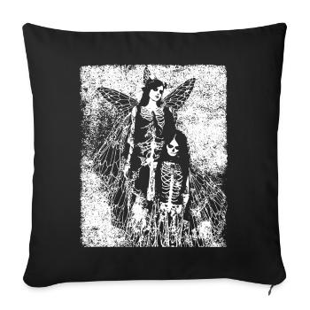 Fairycore Ästhetik Skelett Fee Goth Grunge G - Sofakissenbezug 45 x 45 cm - Schwarz - Vorne