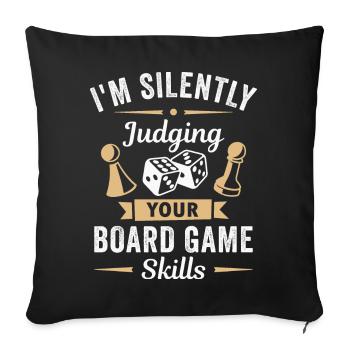 Compétences de jeu de société de nuit - Housse de coussin décorative 45 x 45 cm - noir - Devant